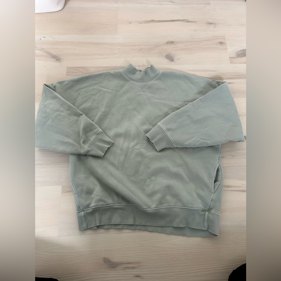 Sage green Aritzia mock neck hoodie. Size 3 - Picture 1 of 4